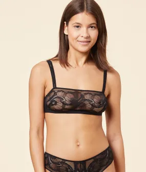 Sujetador bandeau de encaje floral IDOLE NOIR - ETAM