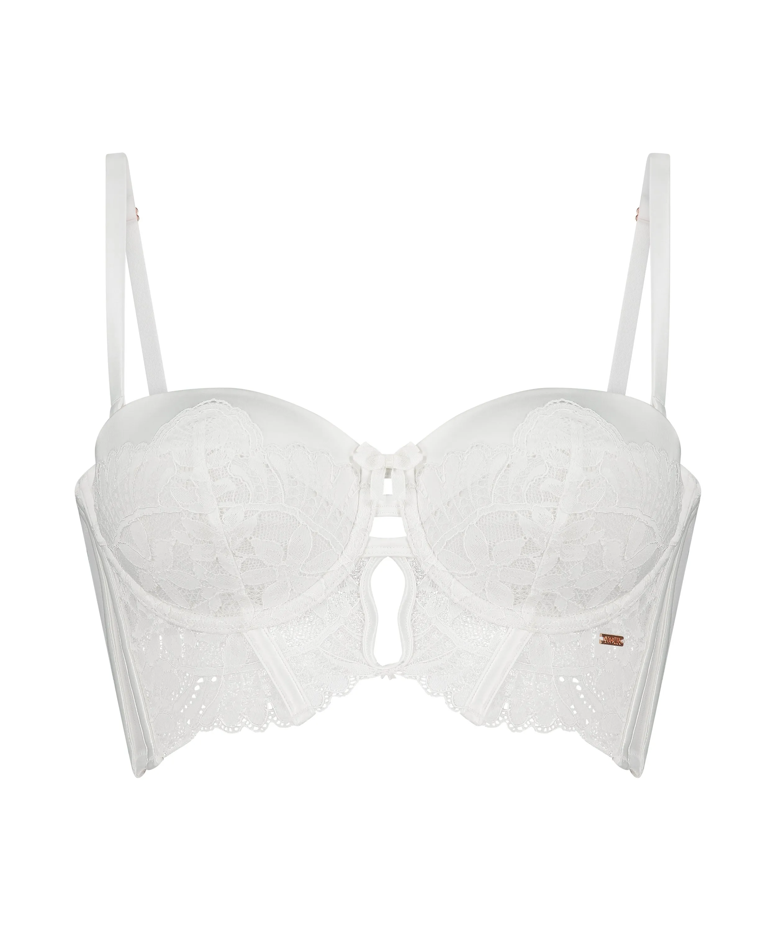 Sujetador longline con aros sin tirantes Jamie - Blanco