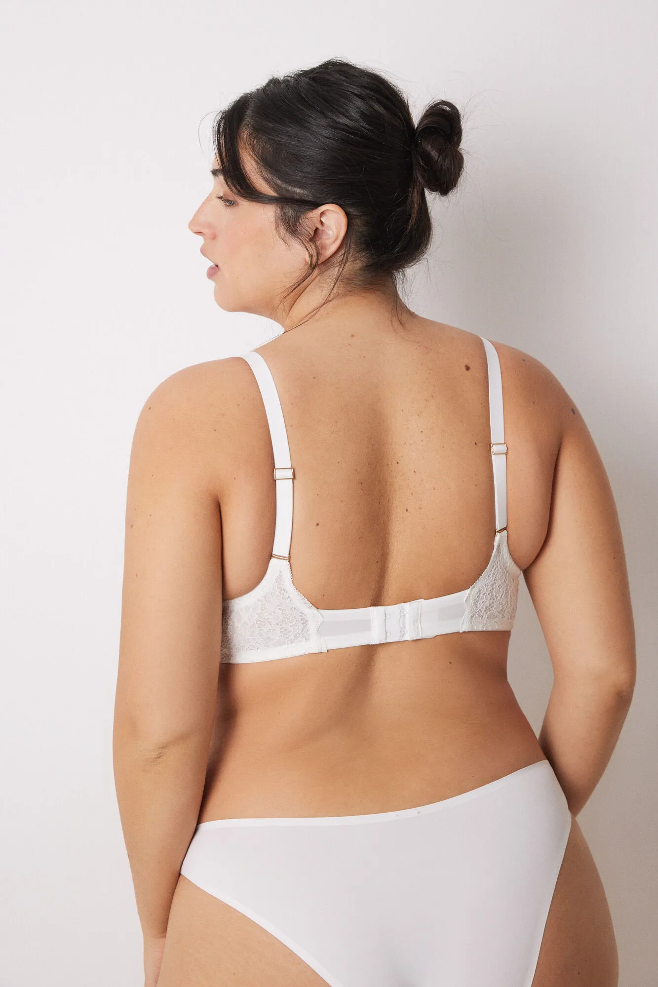 Women'secret INTUITIVE Sujetador halter relleno encaje blanco